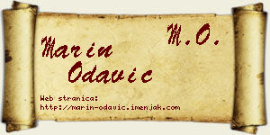 Marin Odavić vizit kartica